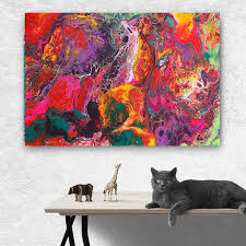 Exotic Large Colorful Abstract Painting