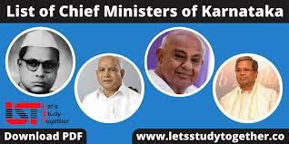 list of chief ministers of karnataka