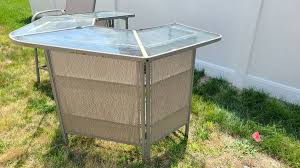 Outdoor Patio Bar 4 Sided Glass Top