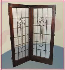 Leaded Glass Doors Wooden Nickel Antiques