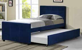 susanna navy blue fabric twin bed w