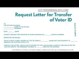 request letter for transfer of voter id