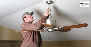 ceiling fan blades spin in summer