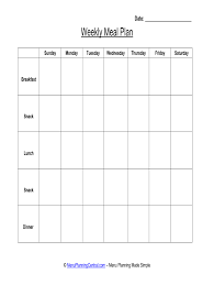 meal plan template editable fill