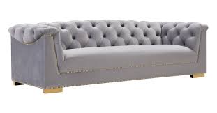 farah grey velvet sofa by inspire me