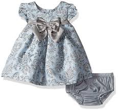Bonnie Baby Baby Girls Short Sleeve Jacquard Party Dress