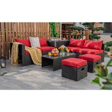 8 Pieces Patio Furniture Set With