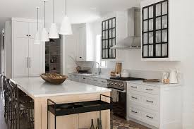 White Kitchen Cabinets With Black Frame