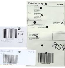 Aufkleber für päckchen und pakete mitsamt des portos, das. Infos Zum Dhl Paketschein Strichcodes Und Bestandteile