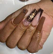 brown nail designs to try in fall