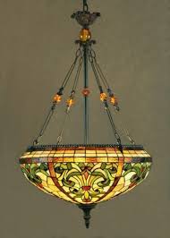 Art Nouveau Stained Glass Chandelier
