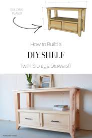diy console table with drawers made