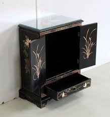 black lacquered wood cabinet 1950s