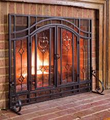 small two door fireplace screen with