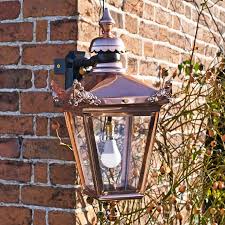 copper top fix wall lantern with corner