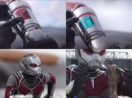 returning cap's shield i believe this is yours, captain america. In Captain America Civil War Ant Man S Suit Glows Blue When He Grows Due To The Injection Of Blue Pym Particles It Normally Glows Red Moviedetails