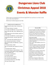 Christmas Appeal 2018 List Of Events Monster Raffle Prizes