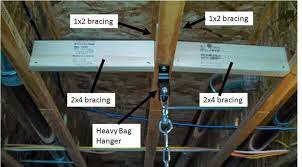 ceiling joists using heavy bag hanger
