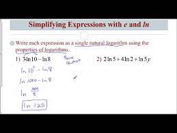 simplifying expressions with e and ln