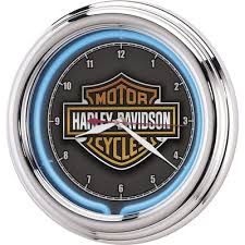Harley Davidson Bar Shield Blue Neon