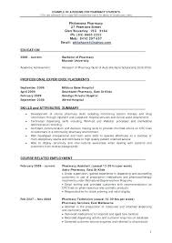 Resume Objective For Pharmacy Student Students Spacesheep Co