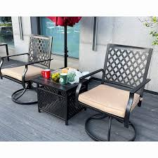 Metal Outdoor Dining Chair With Tan