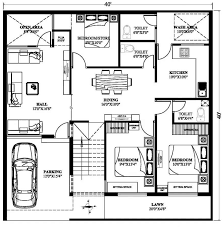 2bhk 3bhk House Plan 40x40 Plot