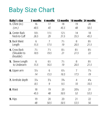 Size A Baby Size Chart Baby Clothes Patterns Baby