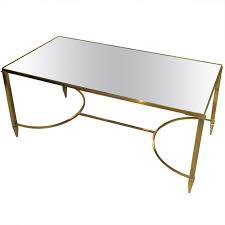 Brass Coffee Table With Mirrored Glass