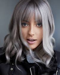 blue eyes long hair gray hair makeup