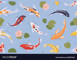 seamless pattern with anese koi fish