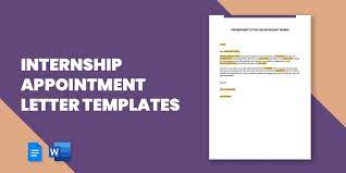 internship appointment letter templates