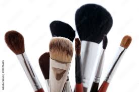makeup brushes and cosmetic powder