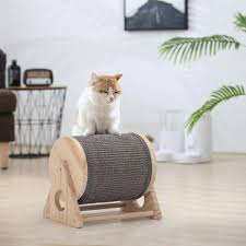 wooden cat scratching post 360 degree