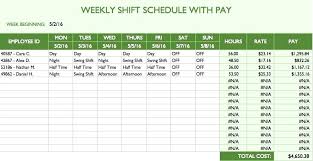Work Schedule Maker Template Employee Schedule Templates Weekly Work