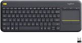 Logitech K400 Plus TKL Wireless Membrane Keyboard for PC/TV/Laptop/Tablet with Built-in Touchpad - Black 