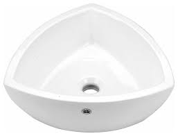 bathroom vessel triangle sink white