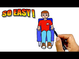 how to draw a person sitting down on a