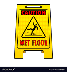 wet floor sign pop art royalty free