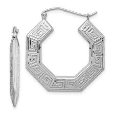 greek key hoop earrings