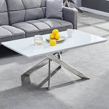 Petra Glass Top Coffee Table In White