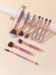10pcs crystal clear makeup brush set