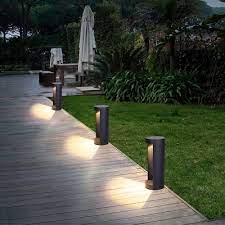 cylindrical outdoor path lighting ideas