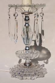 1950s 60s Vintage Glass Boudoir Lamps W