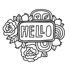 Each art print is custom trimmed and includes a border for easy framing. Printable Hello Sticker Stock Illustration Illustration Of Drawing 92173784
