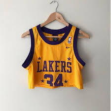 Vintage los angeles lakers kobe bryant #8 reebok stitched jersey dress sz small. This Is A Reworked Cropped La Lakers Retro Basketball Jersey Womens Small This Jersey Basketball Jersey Outfit Football Jersey Outfit Basketball Clothes