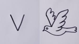 how to draw a flying bird dove easy