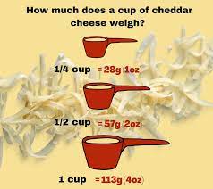 cup of cheddar cheese weigh