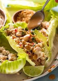 thai lettuce wraps larb gai