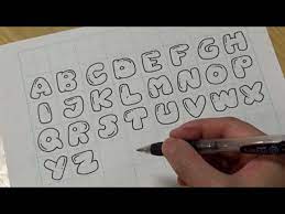 how to draw alphabet in bubble letters